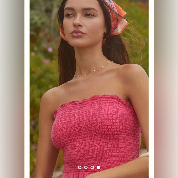 New Anthropologie✨Marisol Smocked Gauze Maxi Dress- Medium Pink - Picture 8 of 11